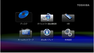 「電源オンで表示される便利なメニュー」 イメージ