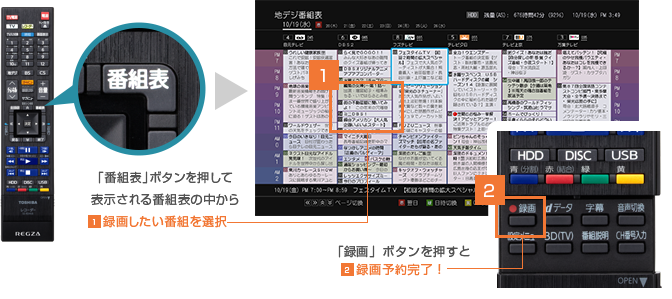 「番組表一発予約」 : イメージ