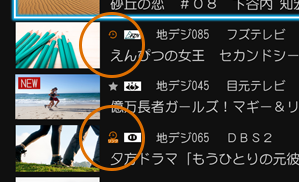 「録画の種類がひと目」 : イメージ