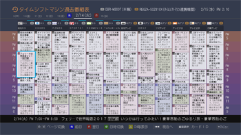 「過去番組表を開く」 : イメージ