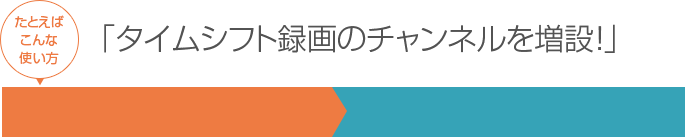 「タイムシフト録画のチャンネルを増設!」 イメージ