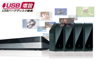 「外付けUSBハードディスク録画 -4台同時接続対応-」イメージ