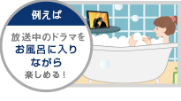 「放送中の番組を別の部屋で見る」 イメージ