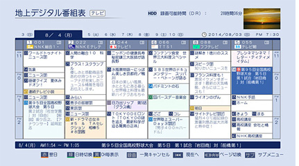 「番組表」イメージ