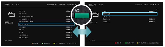 「「未分類」フォルダで分類前の番組が探しやすい」イメージ