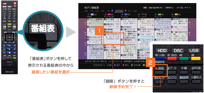 「番組表一発予約」イメージ