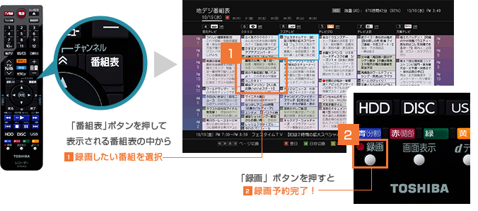 「番組表一発予約」 : イメージ