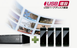 「外付けUSBハードディスク録画 -4台同時接続対応-」イメージ
