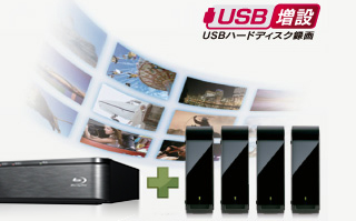 「外付けUSBハードディスク録画 -4台同時接続対応-」イメージ
