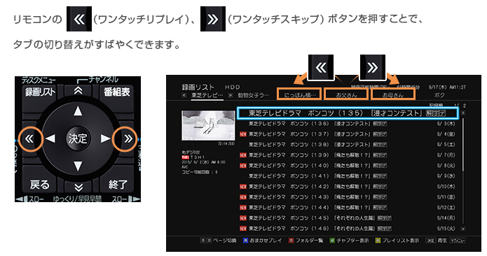 「フォルダの切り換え」イメージ