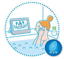 美容レッスンのDVDで、バスタイムにマッサージ。