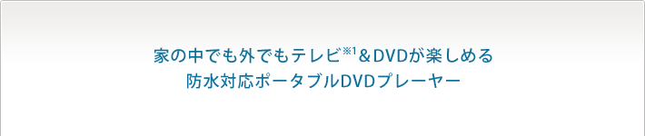 家の中でも外でもテレビ※1＆DVDが楽しめる防水対応ポータブルDVDプレーヤー