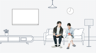 シックに決めたかったので、テレビもシンプルで美しいものにしました。（イメージ）