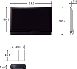 55V型X1の外形寸法図
