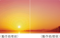 バス幅14ビット精度高画質化処理比較イメージ
