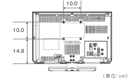 19V型A2/AC2の壁掛け背面取付図