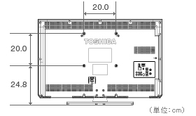 32V型A2の壁掛け背面取付図