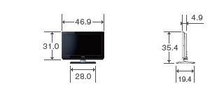 19V型A2/AC2の外形寸法図