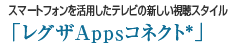 スマートフォンを活用したテレビの新しい視聴スタイル「レグザAppsコネクト*」