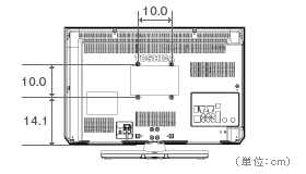 22V型B3の壁掛け背面取付図