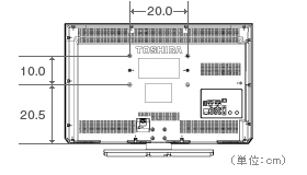 26V型B3の壁掛け背面取付図