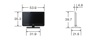22V型B3の外形寸法図