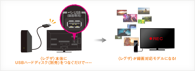 「USBハードディスク録画」 イメージ