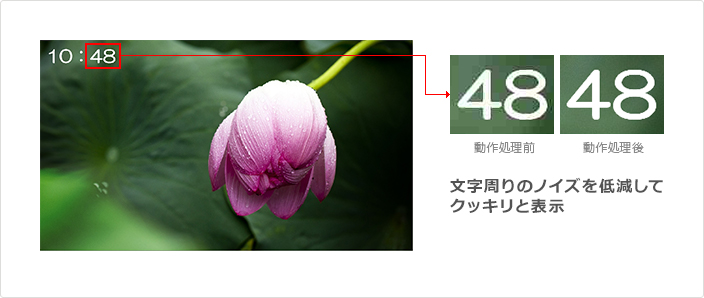 「地デジノイズクリア高精細化技術」 イメージ