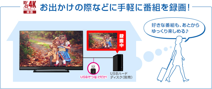「お出かけの際など手軽に番組を録画」 イメージ