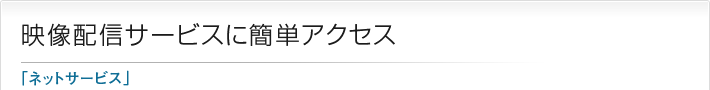 映像配信サービスに簡単アクセス「ネットサービス」 