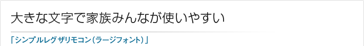 大きな文字で家族みんなが使いやすい「シンプルレグザリモコン(ラージフォント)」