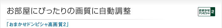 お部屋にぴったりの画質に自動調整「おまかせドンピシャ高画質2」