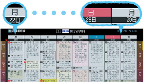 「週間番組表」 イメージ