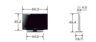 26V型HE1の外形寸法図