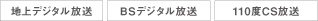 地上デジタル放送　BSデジタル放送　110度CS放送