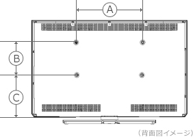 壁取付チルト金具「FPT-TA14B/FPT-TA11B」の取付位置