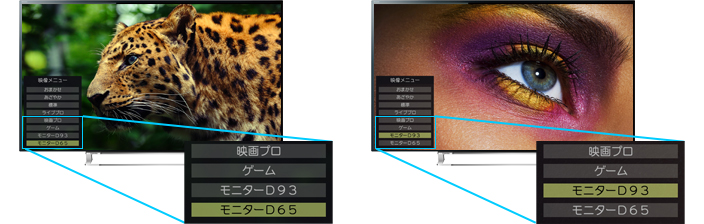 「「モニター（D93/D65）」モード」イメージ