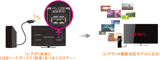 USBハードディスク録画イメージ