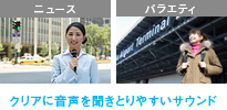クリアに音声を聞きとりやすいサウンド