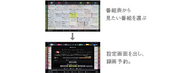 レグザ番組表から簡単録画予約