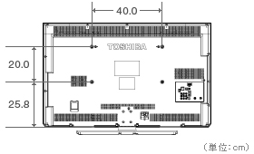 40V型RB2の壁掛け背面取付図
