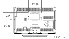 26V型RB2の壁掛け背面取付図