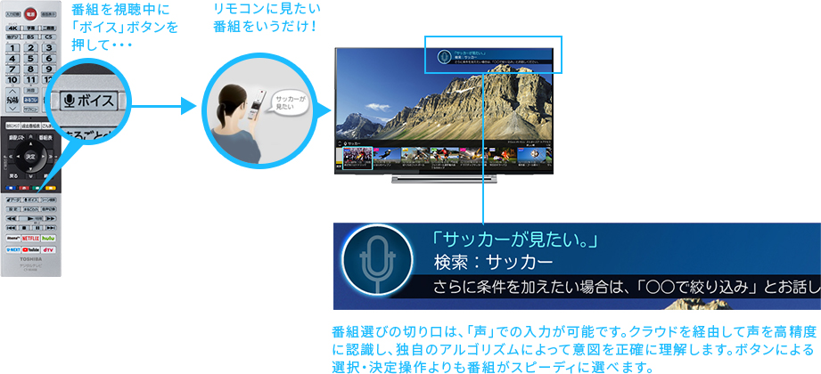 「あなたの「声」でも見たい番組へアクセスできる！」 イメージ
