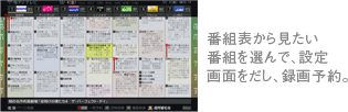 「レグザ番組表から簡単録画予約」: イメージ