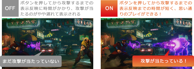 「ゲームモードONのテレビとOFFのテレビで、同時に攻撃ボタンを押すと・・・」 : イメージ