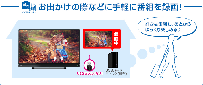 「シングルチューナー留守録」 : イメージ