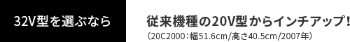 従来機種の20V型からインチアップ！