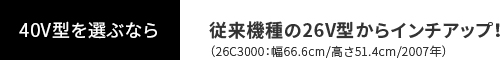 従来機種の26V型からインチアップ！