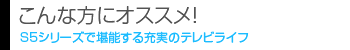 こんな方にオススメ！ S5シリーズで堪能する充実のテレビライフ