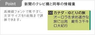 Point 新聞のテレビ欄と同等の情報量